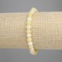 Yellow frosted agate bracelet with smooth 6mm beads, 18 cm length, stretch