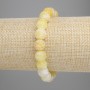 Yellow Frosted Agate Bracelet with Smooth 10mm Beads, 18 cm Length, Stretchy