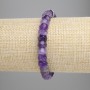 Faceted Amethyst Rondelle Bracelet, 8×4–5 mm diameter, 18 cm length, elastic