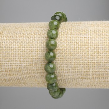 Jadeite Bracelet - Smooth Beads, 8 mm Diameter ± (Stretch), Length 18 cm+