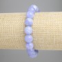 Blue Agate Bracelet with Smooth Beads, 10mm Diameter ± (Stretch), Length 18 cm+