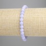 Blue Agate Bracelet with Smooth Beads, 6 mm Diameter ± (Stretch), Length 18 cm+