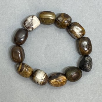 Jasper Faceted Bead Stretch Bracelet 17x13 mm, 18 cm length