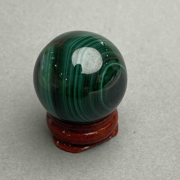 Malachite souvenir sphere, diameter 30 mm, approx. 58 g