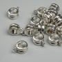 Silver-tone bail findings, size 9x4 mm ±, holes about 2 mm and 4.8 mm, packaging 19 pcs