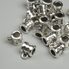 Silver-tone Bail Findings, metal color silver, size 6x8 mm ±, holes with diameters 2.2 mm and 4 mm ±, packaging 19 pcs