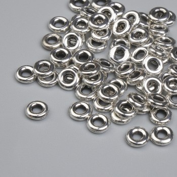 Bead Insert, Silver Color, 5 mm Diameter ±, Hole Diameter 1.7 mm ±, Packaging approx. 90 pcs