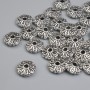 Bead insert findings, silver-tone, 8 mm diameter, hole 1.6 mm, packaging approx. 25 pcs