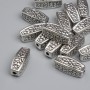Silver-tone bead insert findings, 12.5×5 mm, hole 2 mm, packaging approx. 14 pcs