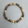 Jasper bracelet with smooth 6mm beads, approximately 18 cm long, elastic