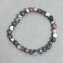 Bracelet with rhodonite, jasper, and labradorite, smooth beads, 6mm diameter, 18 cm length, stretch