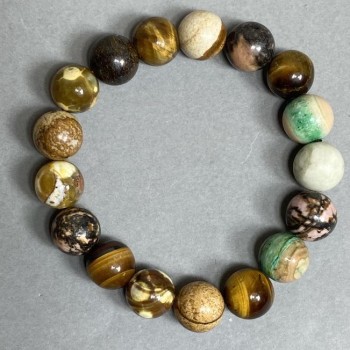Bracelet made of Jasper, Rhodonite, and Tiger's Eye
