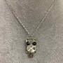 Owl on a Branch Chain Pendant with White Crystal, 52 cm long, 3.5 cm diameter
