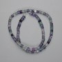 Fluorite cube beads, 4x4 mm, 38 cm length on beading thread