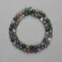 Moss Agate Beads, Faceted Round Beads, 6 mm Diameter, 37 cm Length on Thread