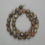 Landscape Jasper Beads – Faceted Cube, 9x9 mm, with 3 mm seed beads, 38 cm on thread
