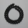 Shungite Beads — Faceted Ball, 8 mm Diameter, 35 cm Length on Thread