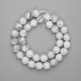 Faceted Cacholong Beads, 10mm, 37 cm Strand