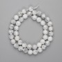 Cacholong Beads, Faceted Round, 8.5 mm Diameter, 37 cm Length on Thread