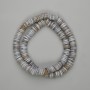 Scapharca Shell Rondelle Beads, Diameter 8x1-2 mm, Length 38 cm on Beading Thread