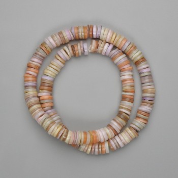 Skafarka shell beads, rondelle, 8×1.5 mm, length 39 cm +/- on fishing line