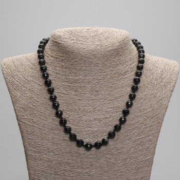 Agate Necklace with Faceted 8mm Beads, approx. 45 cm long, with Clasp