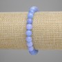 Aquamarine bracelet with faceted round beads 7.5 mm, length 18 cm, stretch