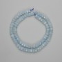 Aquamarine faceted rondelle beads 6x4 mm, 38 cm on thread