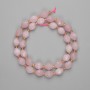 Pink quartz beads, faceted grain 10x8mm +/- seed beads 3mm+-, length 37 cm +/- on a thread