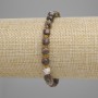 Stretch bracelet with picture jasper, faceted cube 6x6mm ±, seed beads 3mm ±, length 18 cm ±