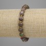 Landscape Jasper Bracelet, Faceted Cube 8x8 mm +/- with 3 mm Seed Beads +/-, 18 cm +/- Stretch