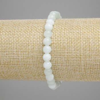 Angelite bracelet with smooth 6mm beads, 18 cm length, stretch