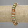 Bracelet with Scapharca shell rondelles, diameter about 8 x 1.5 mm, length 18 cm, stretch
