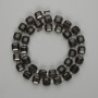 Smoky Quartz Beads – Faceted Cube 8x8 mm ±, Seed Beads 3 mm ±, Length 37 cm ± on Thread