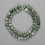 Beads Moss Agate Faceted Cubes 7x7 mm, length approx. 39 cm on thread