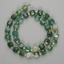 Faceted agate cube beads 8x8 mm on thread