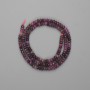 Ruby faceted rondelle beads 4x2 mm, on thread, length approx. 38 cm