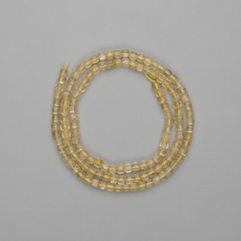 Citrine Beads Faceted Cube 3x3mm, 39 cm Thread Length