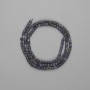 Sapphire beads, faceted cube 3x3 mm, length 39 cm, on thread