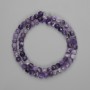 Amethyst beads, faceted cube, 5x5 mm, length approx. 37 cm, on thread