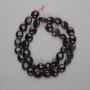 Garnet coin beads 9-10x9-10 mm, 41 cm length, on thread