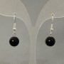 Agate Earrings - Smooth Ball, 10 mm diameter, 30 mm length+