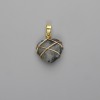 Pendant Heart in Wire-Wrapped Labradorite 21x21 mm ±, 30 mm diameter ±