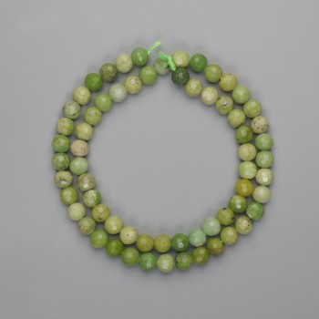 Jadeite Beads, Faceted Round 6 mm, Length 39 cm +/-