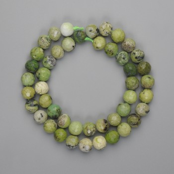 Jadeite beads, faceted round bead 9mm, 39 cm strand