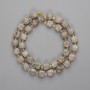 Pisolite Jasper Faceted Cube Beads 8x8mm + 3mm Seed Beads, Length 38 cm