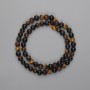 Beads Bull's Eye, Tiger's Eye, and Hawk's Eye, Smooth Round 6mm Beads, 37 cm Length