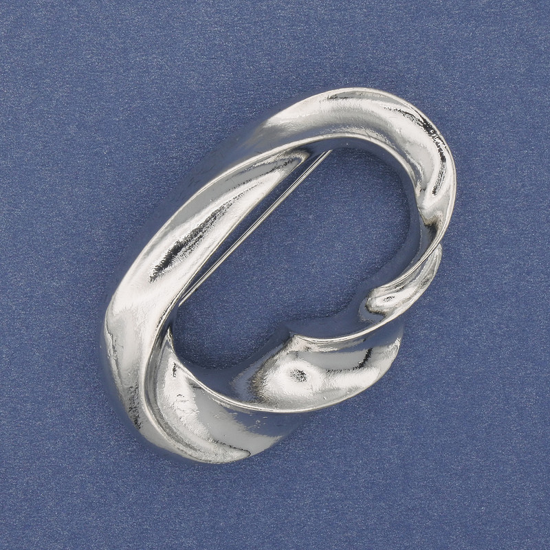 Accent Brooch, Silver-tone Metal 50x33 mm+