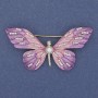 Butterfly Brooch with White Crystals, Enamel, Gold-Tone Metal 60×35 mm+