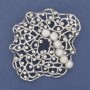 Accent Brooch-Pendant with White Pearls, Crystals, Silver-Colored Metal 55×64 mm+